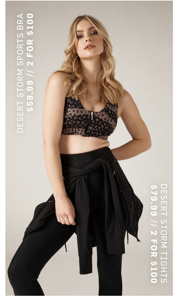 DESERT STORM ZIP MEDIUM IMPACT SPORTS BRA