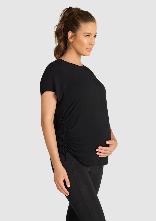 Maternity Ruched Casual Tee