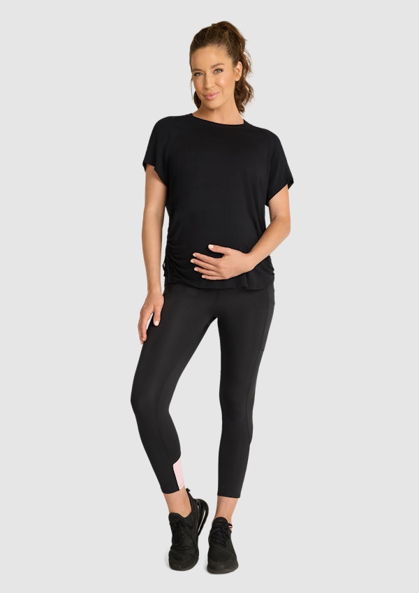Maternity Ruched Casual Tee