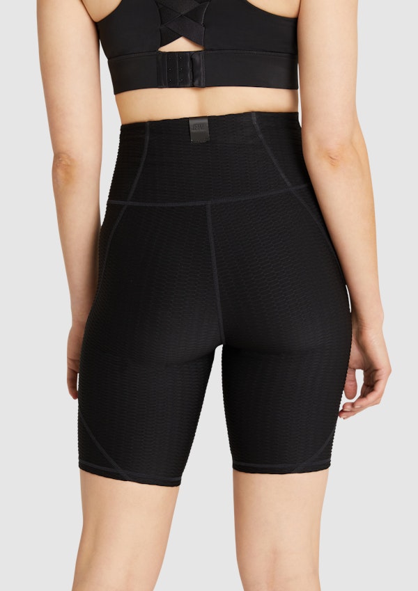 Textured High Rise Bike Shorts