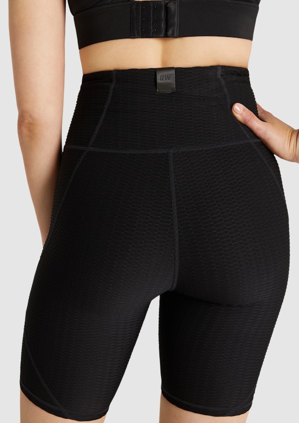 Textured High Rise Bike Shorts