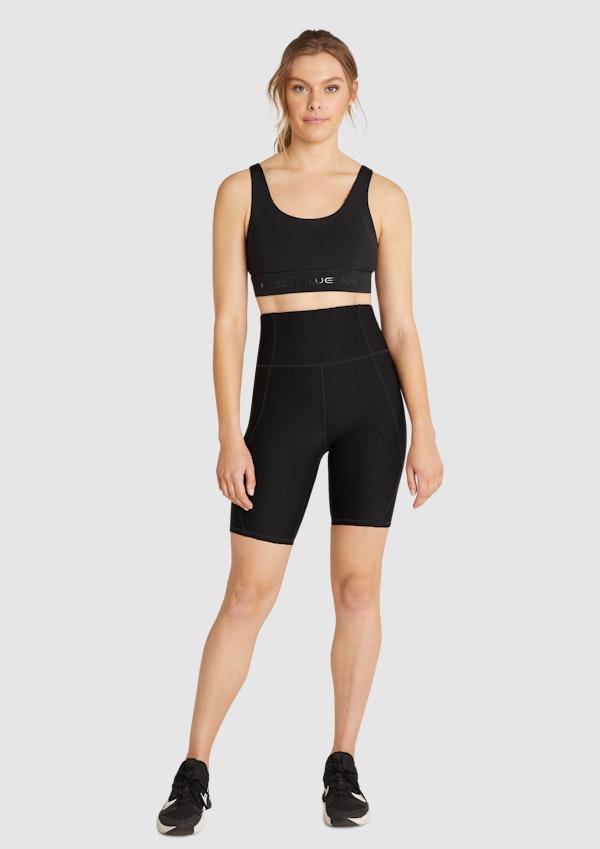 Textured High Rise Bike Shorts