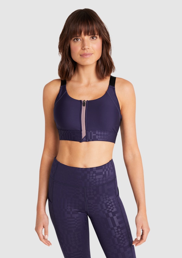 New Balance Medium Impact Sports Bra Style # 1153 Lavender/ Black