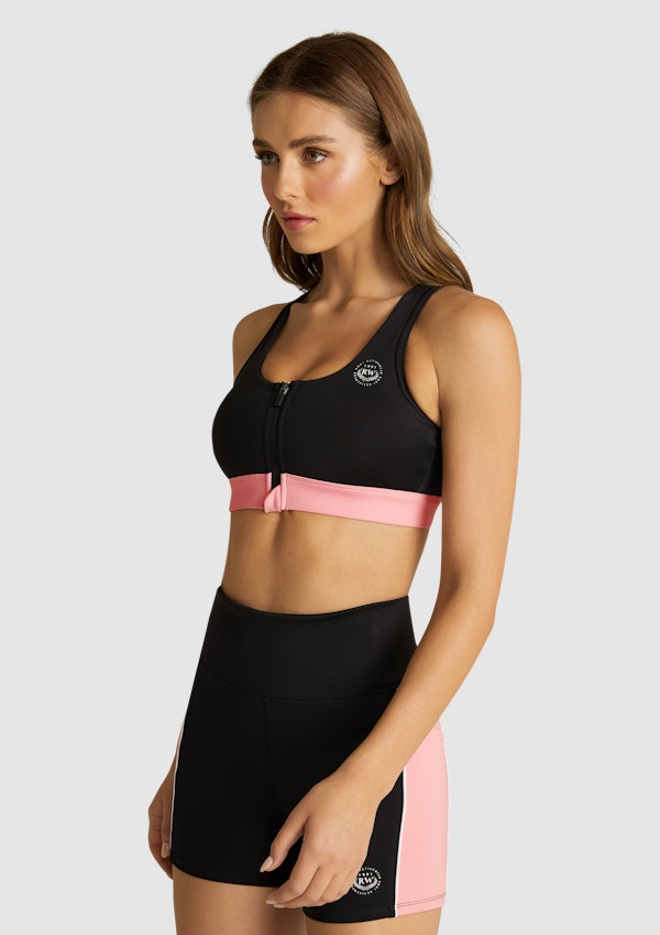 The Club Mi Zip Adj Sports Bra