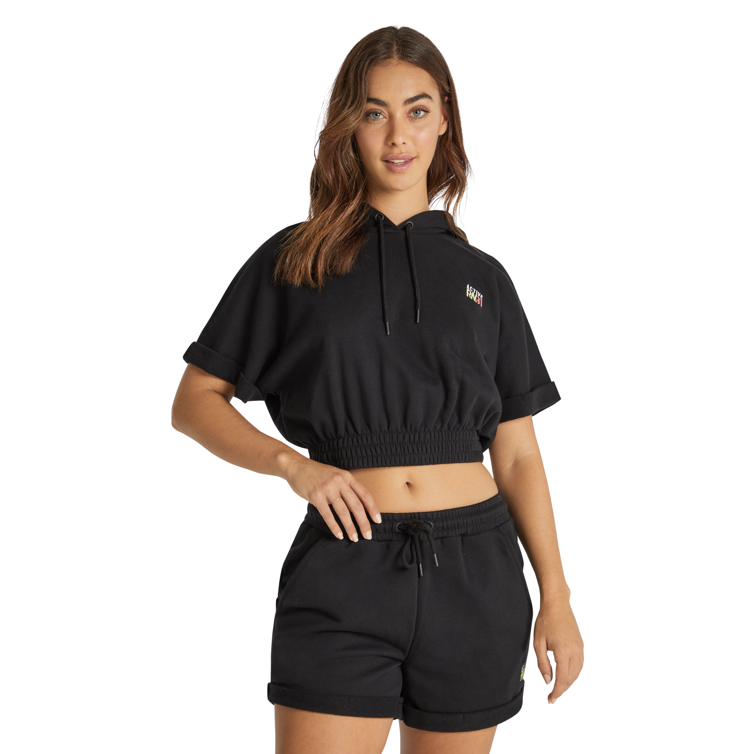 Black Cruz Sleeveless Terry Hoodie Women's Tops Rockwear AU