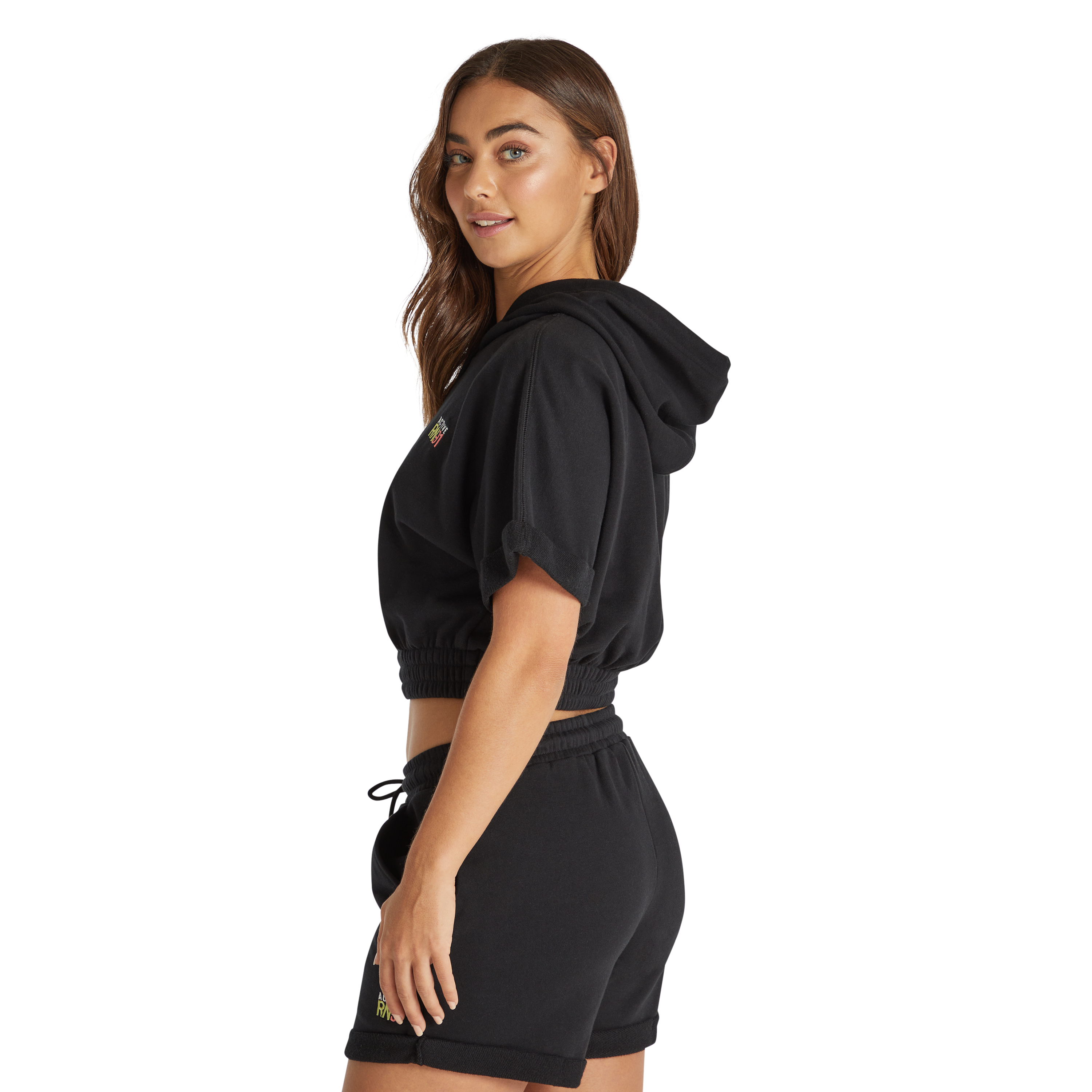 Black Cruz Sleeveless Terry Hoodie Women's Tops Rockwear AU