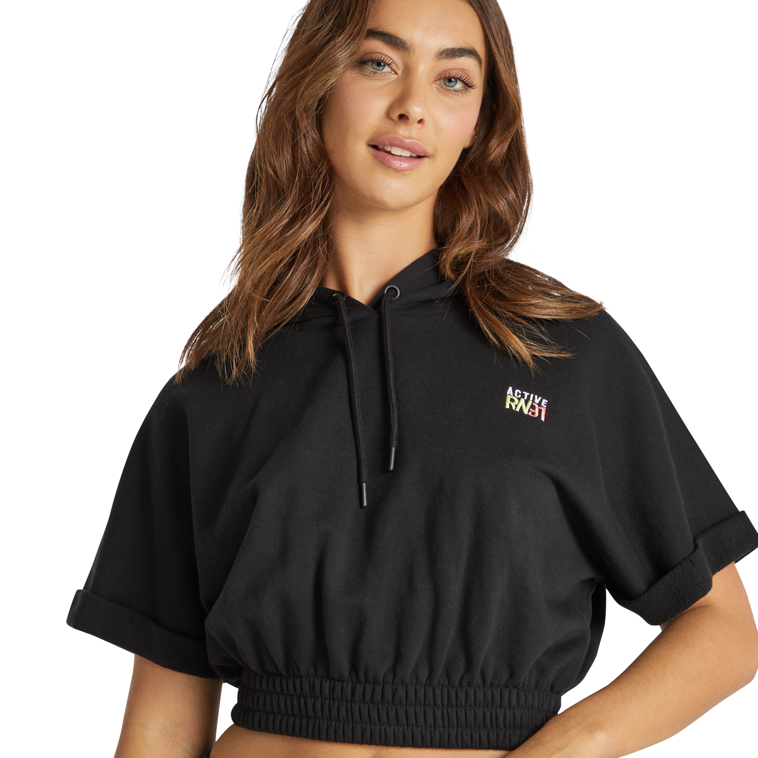 Black Cruz Sleeveless Terry Hoodie Women's Tops Rockwear AU