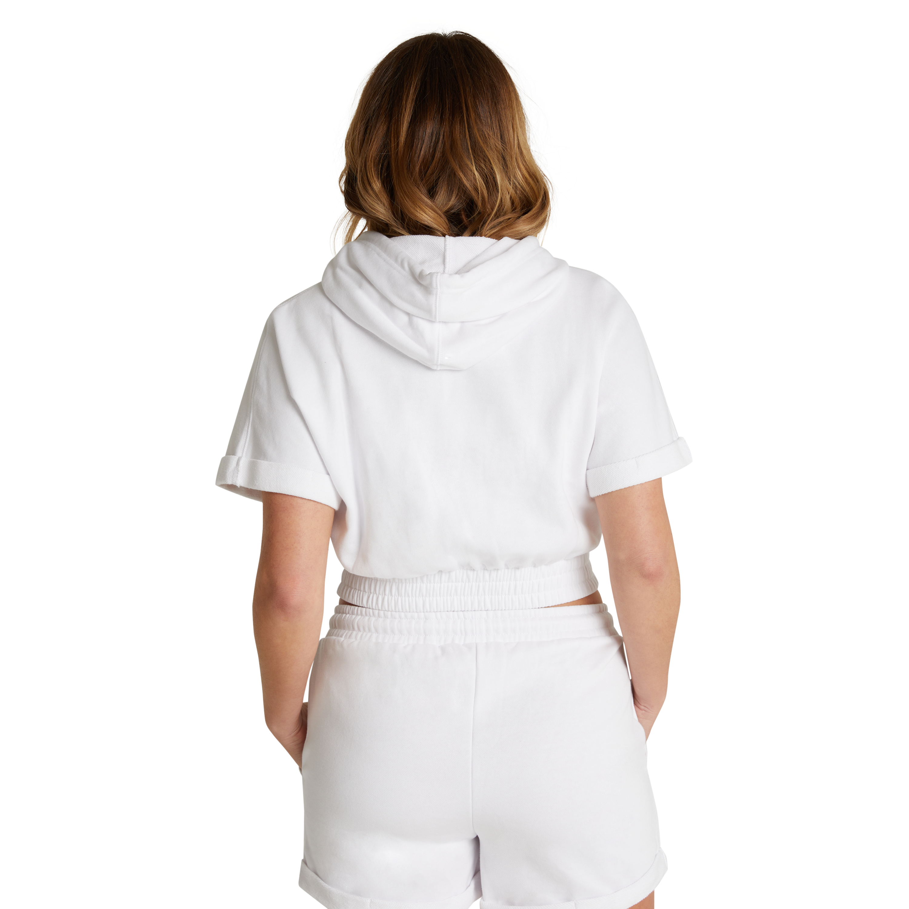 White Lemonade Terry Sleeveless Hoodie Women's Tops Rockwear AU