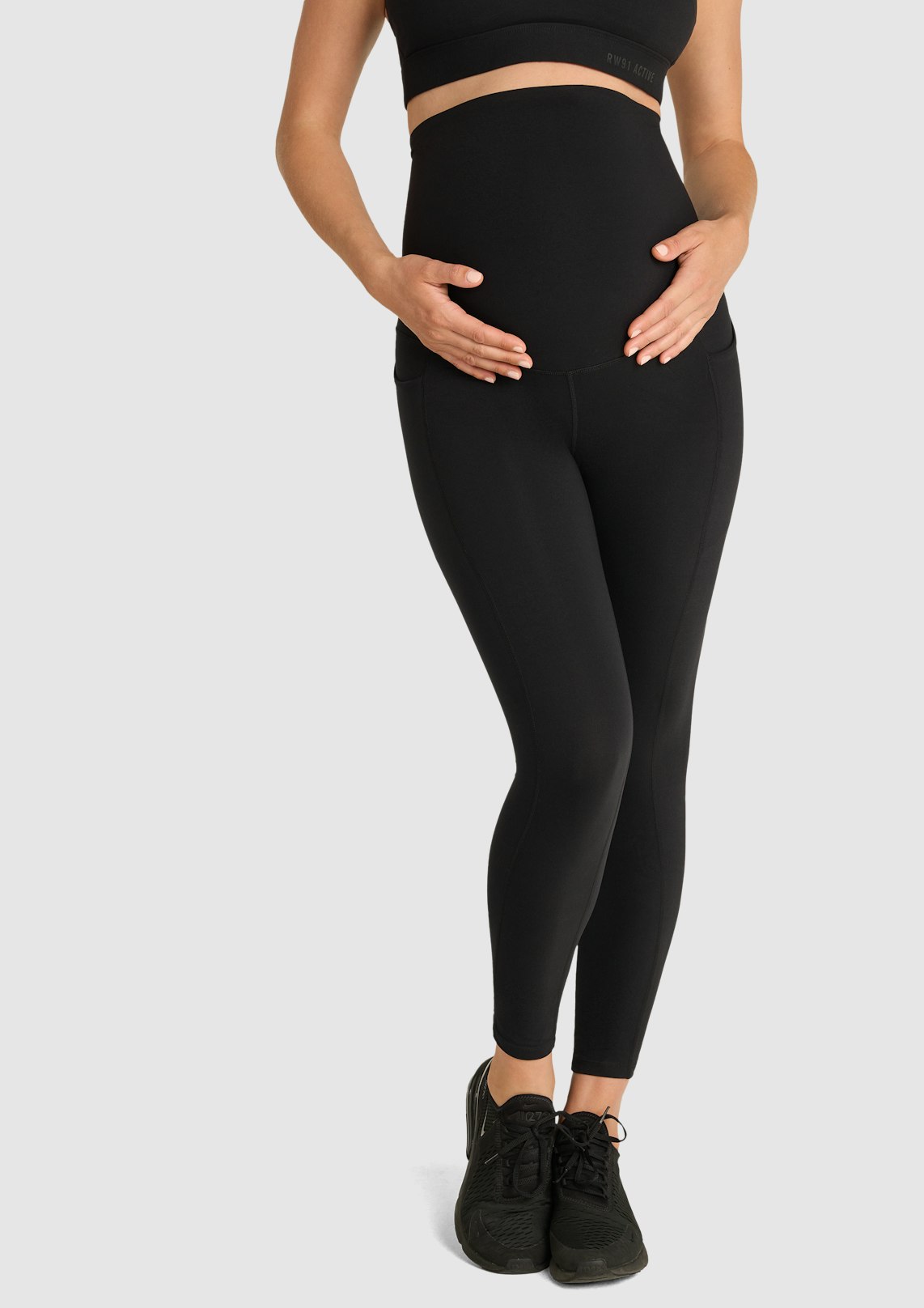 Black Maternity Luxesoft Pocket Ankle Grazer Tights
