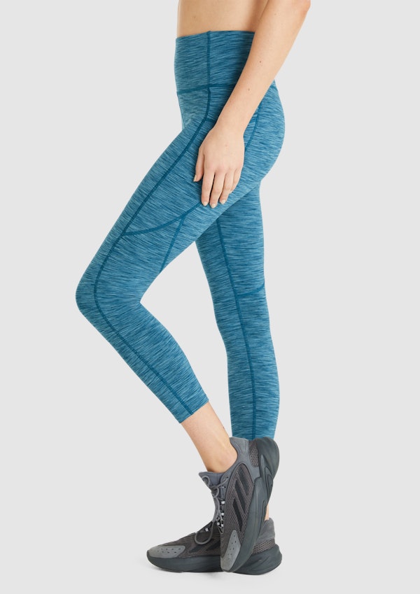 Rockwear Luxesoft Ruched Hem Ankle Grazer Tights In Blue