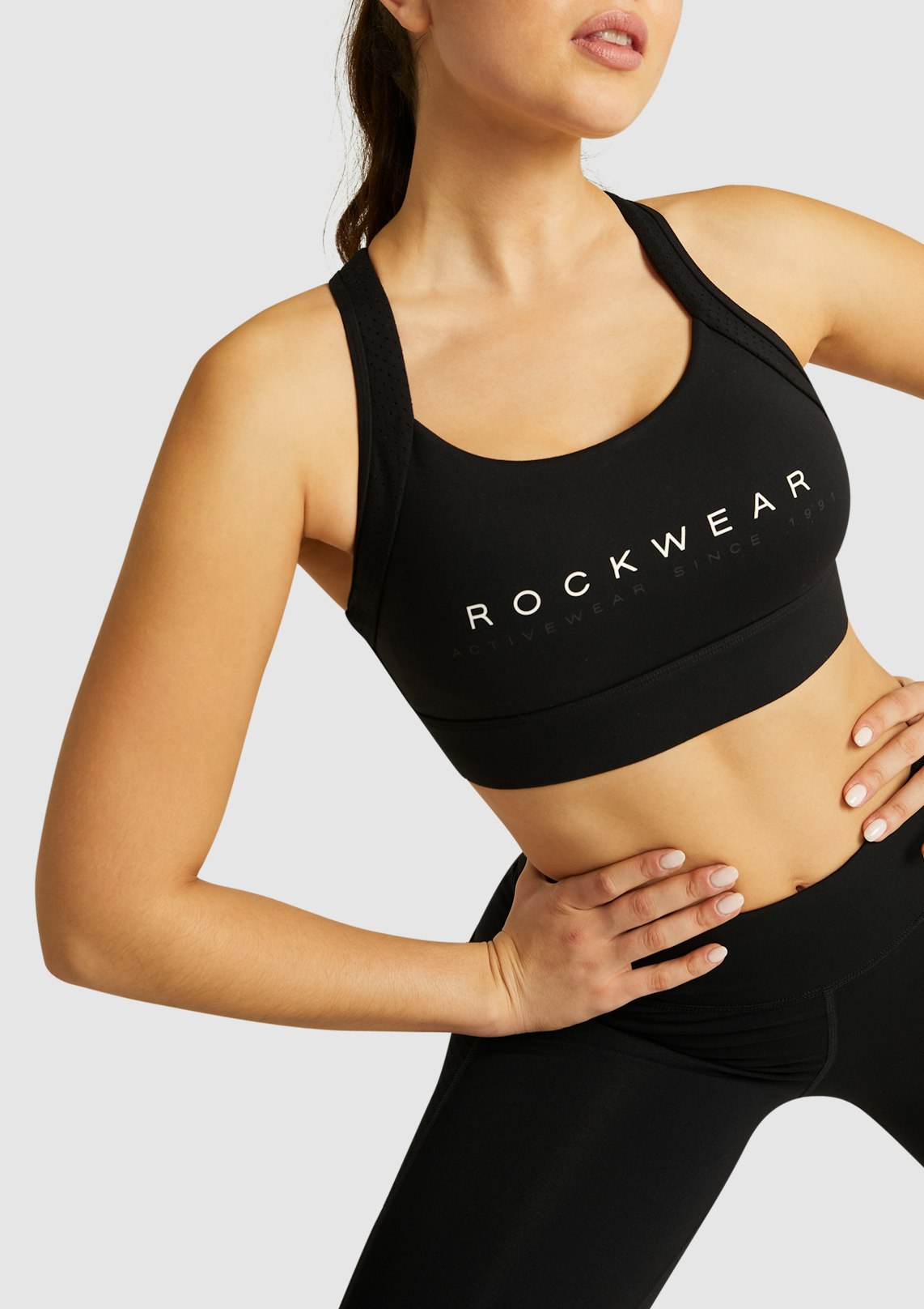 Rockwear Accelerate Adjustable High Impact Sports Bra In Black
