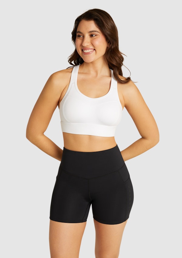 White Olympia Moulded High Impact Sports Bra, Women's Tops