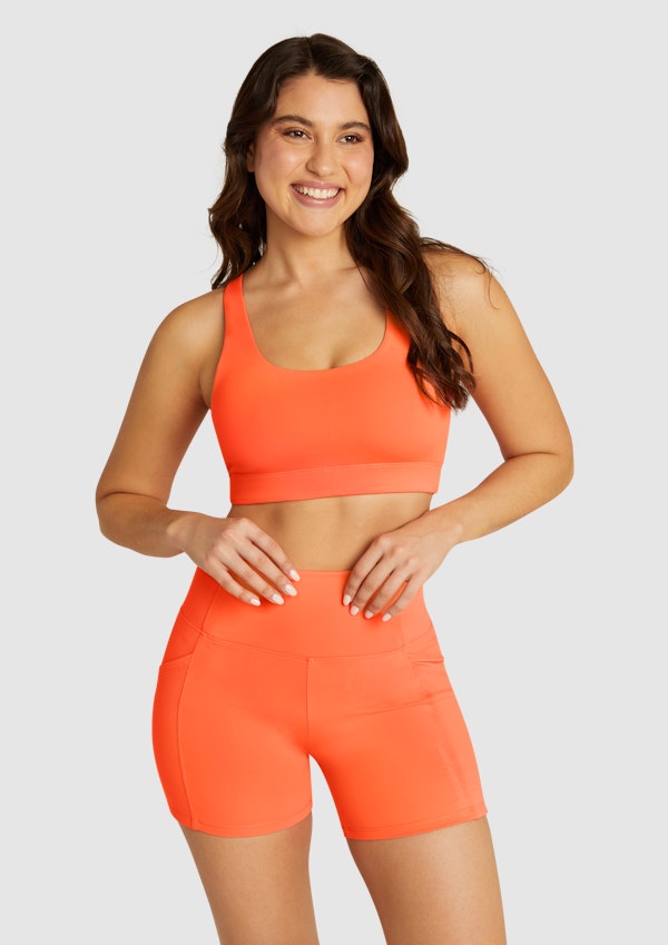 Rockwear Momentum Medium Impact Sports Bra Orange Apricot