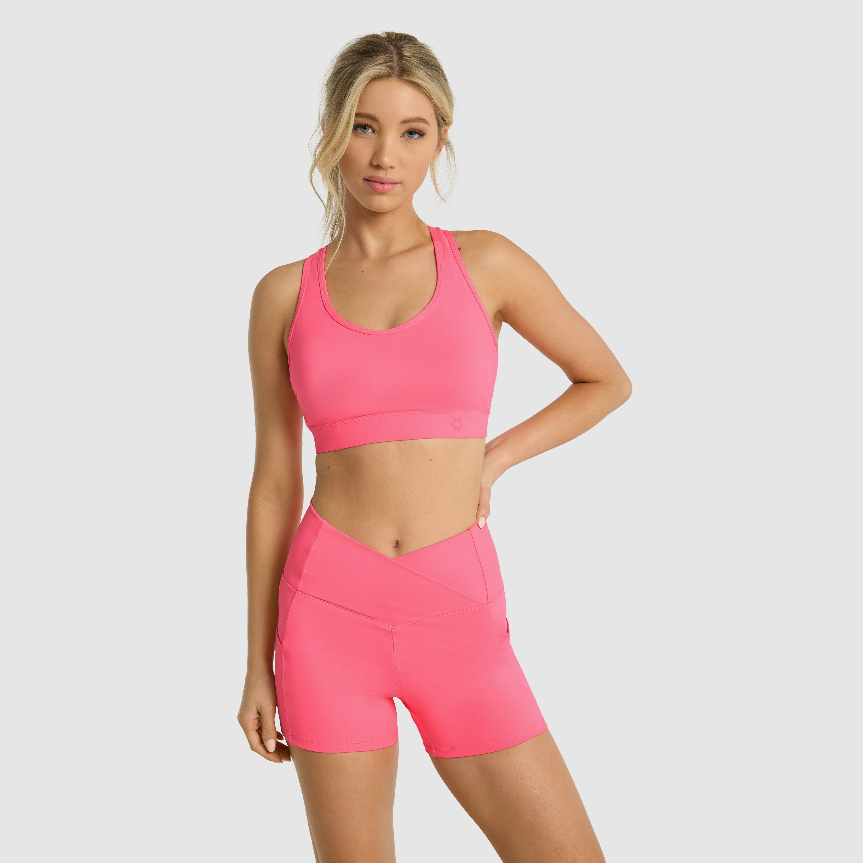 Party Pink Gym And Swim Adjustable High Impact Sports Bra, Women's Tops