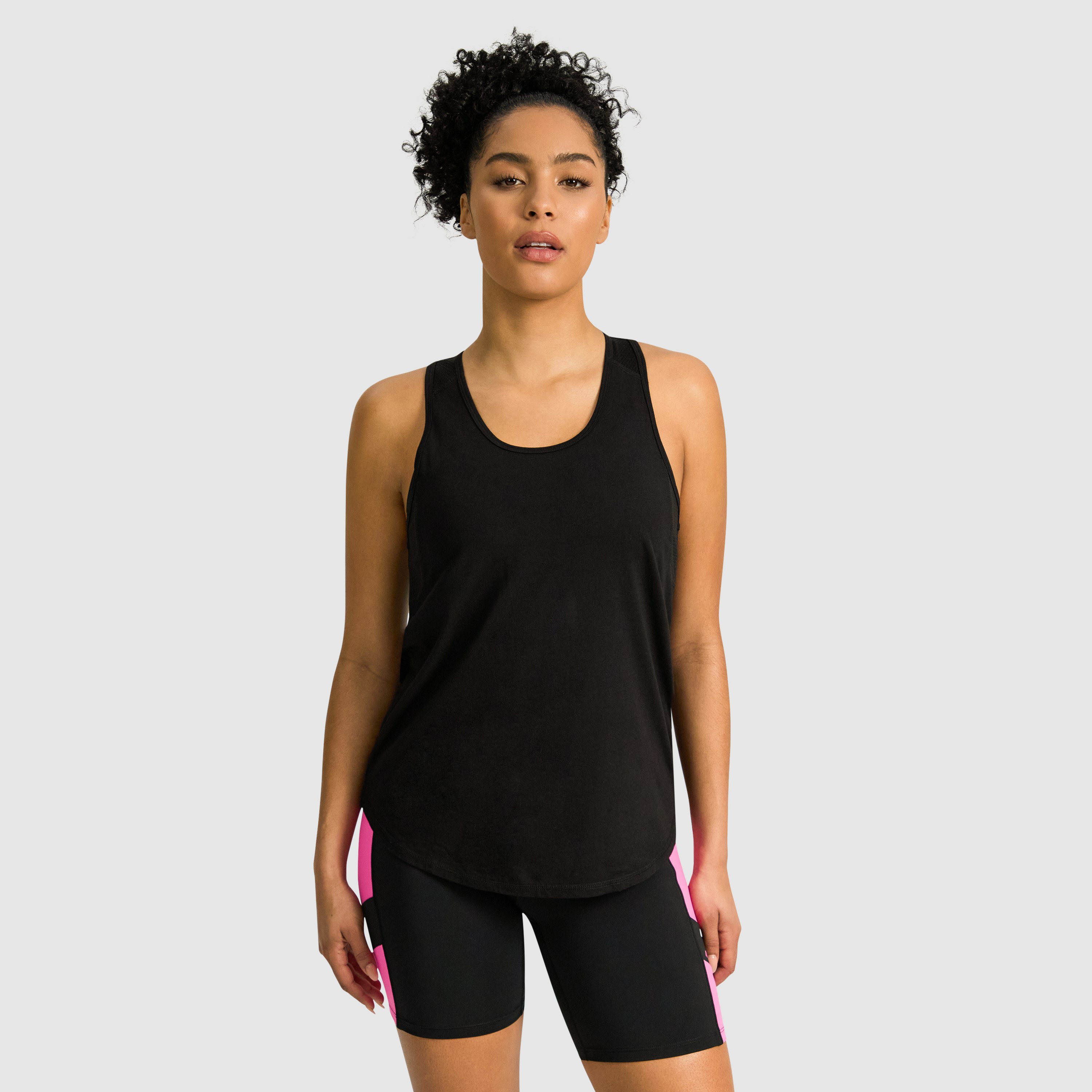 Black Mesh Panel Tank | Women's Tops | Rockwear AU