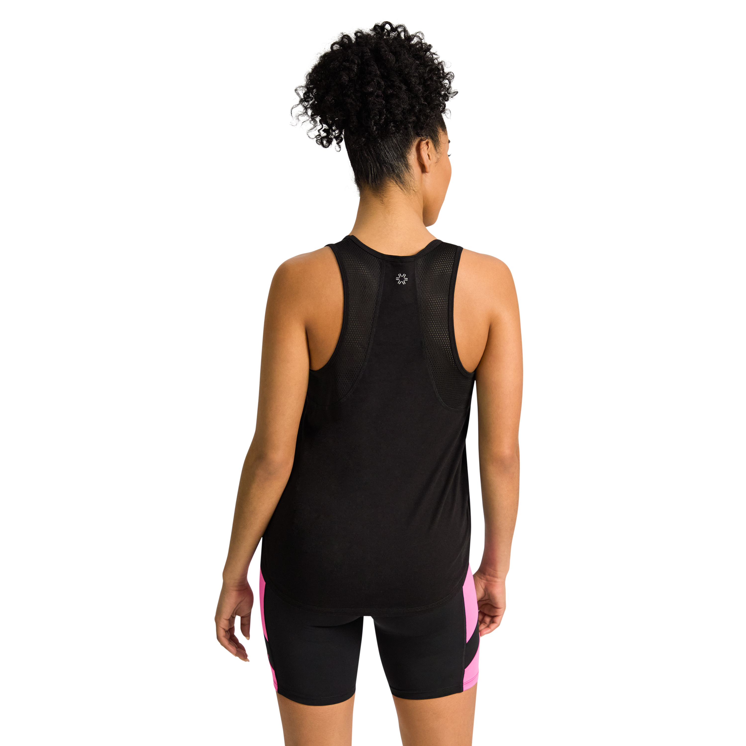 Black Mesh Panel Tank Women's Tops Rockwear AU