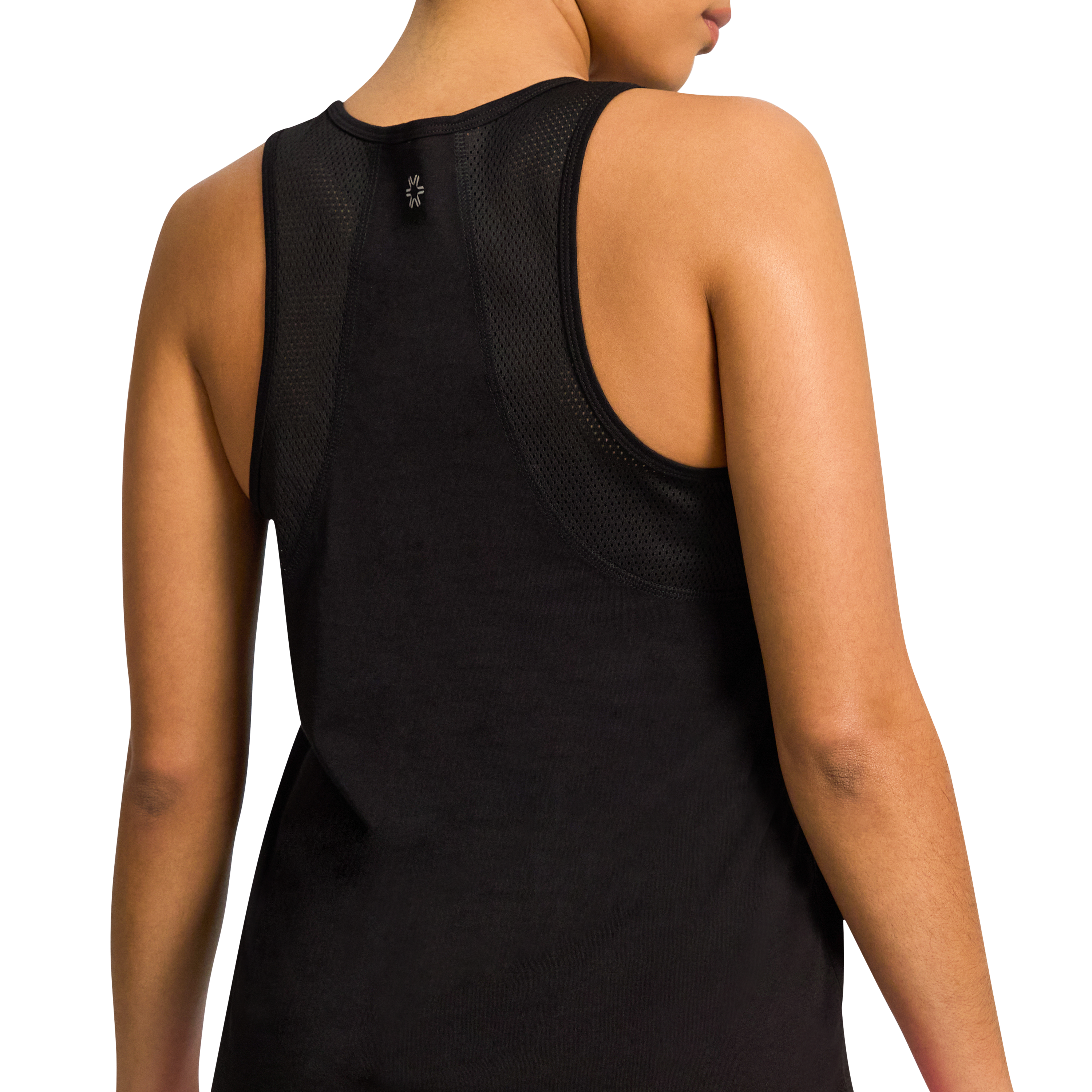 Black Mesh Panel Tank Women's Tops Rockwear AU