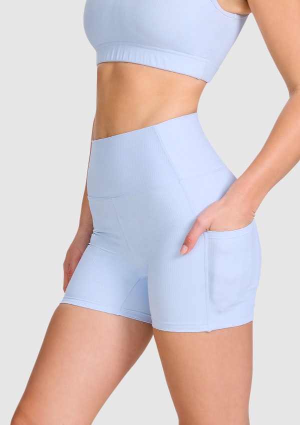 Rib Luxesoft Pocket Mid Thigh Bike Shorts