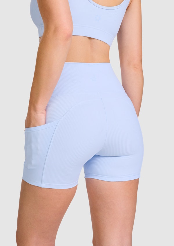 Rib Luxesoft Pocket Mid Thigh Bike Shorts