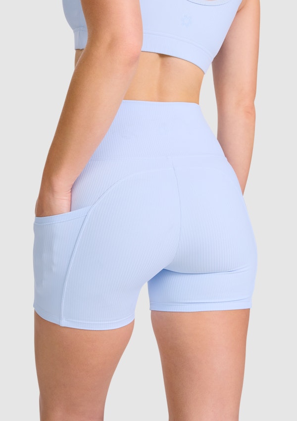 Rib Luxesoft Pocket Mid Thigh Bike Shorts