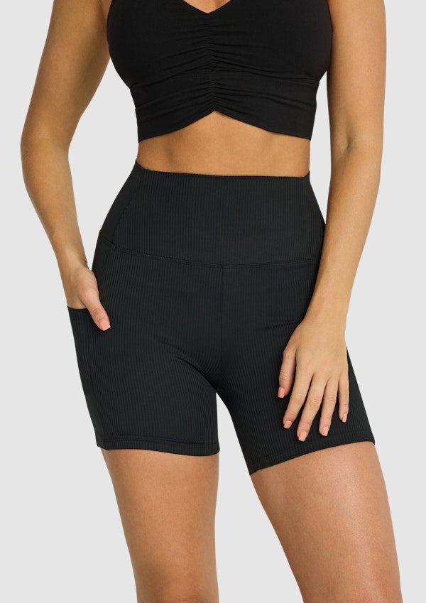 Ribbed High High Biker Short – Luxe Society Active