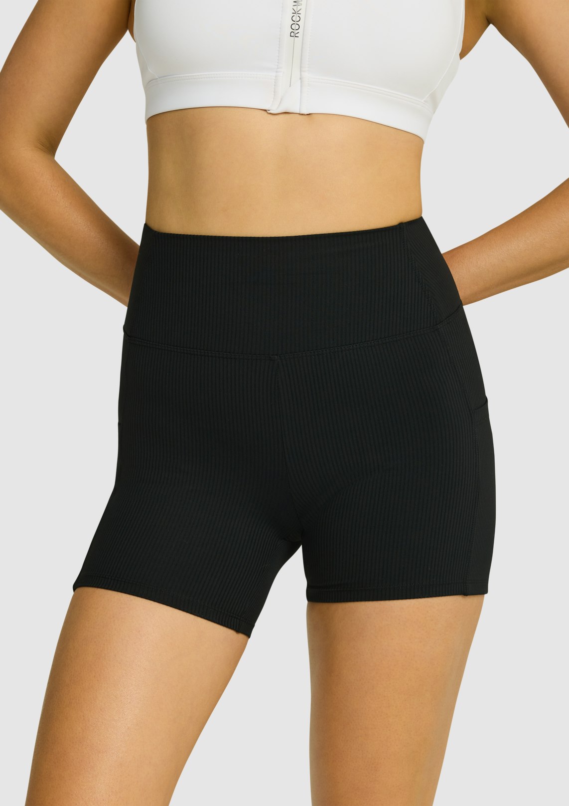 Rib Luxesoft Pocket Mid Thigh Bike Shorts