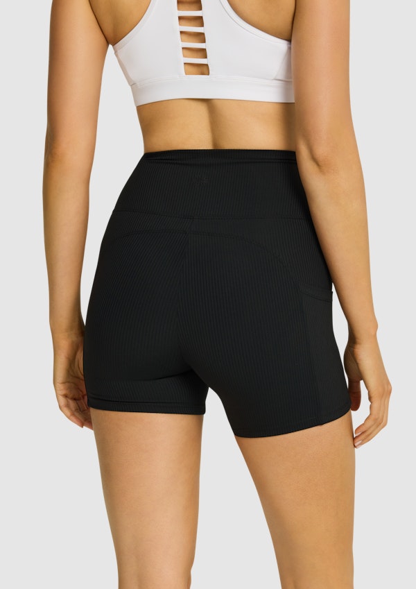 Rib Luxesoft Pocket Mid Thigh Bike Shorts