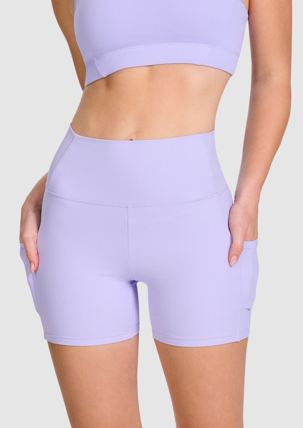 Rib Luxesoft Pocket Mid Thigh Bike Shorts