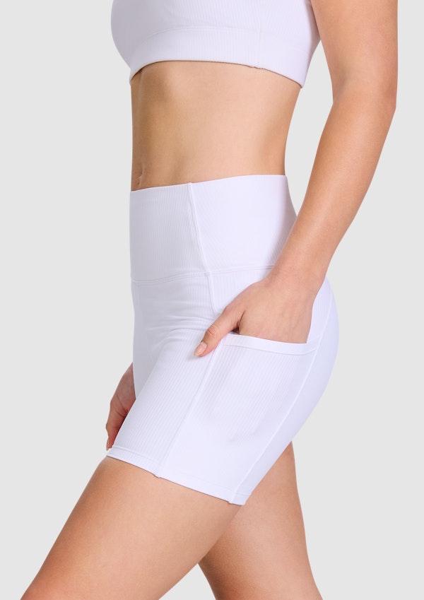 Rib Luxesoft Pocket Mid Thigh Bike Shorts