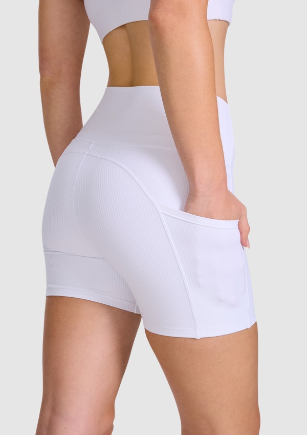 Rib Luxesoft Pocket Mid Thigh Bike Shorts