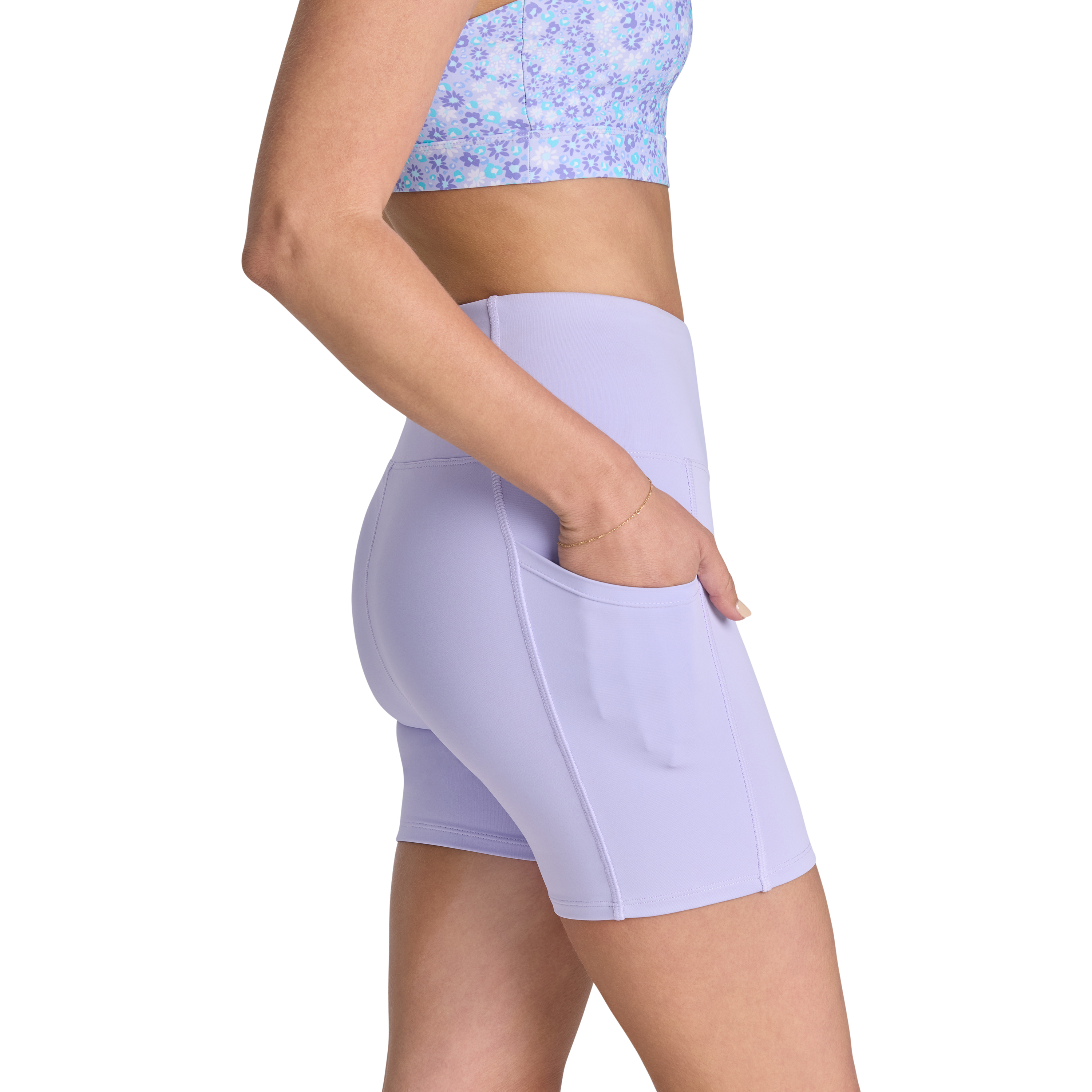 Gym And Swim Pocket Mid Thigh Bike Shorts