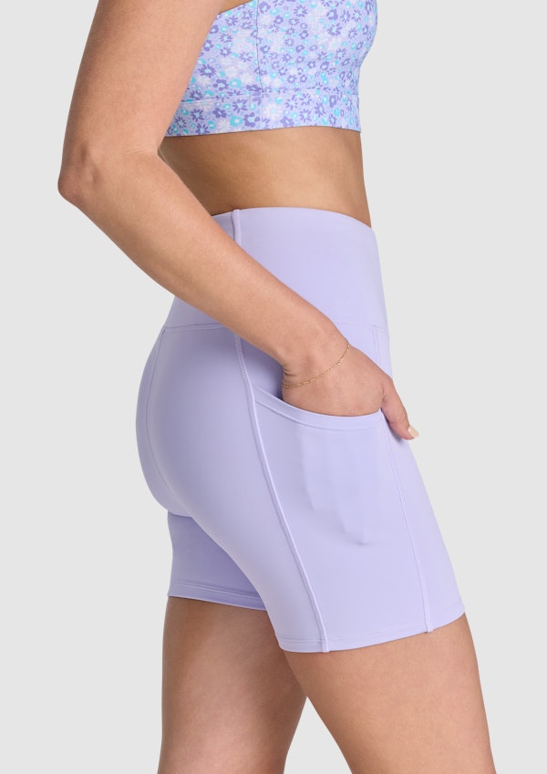 Gym And Swim Pocket Mid Thigh Bike Shorts