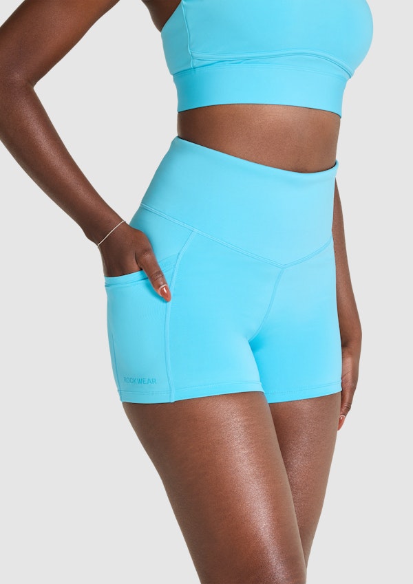 Gym And Swim Cross Front Booty Shorts by Rockwear Online, THE ICONIC