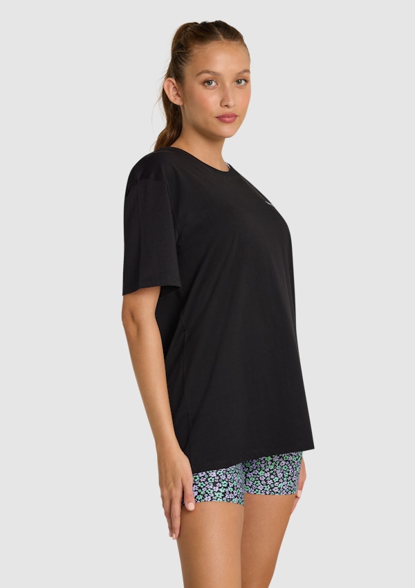 Floral Logo Print Bf Tee