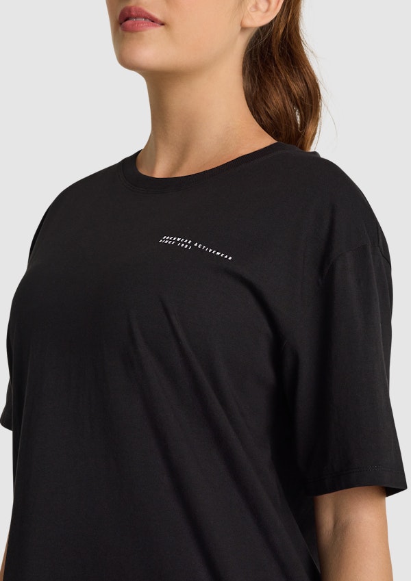 Floral Logo Print Bf Tee