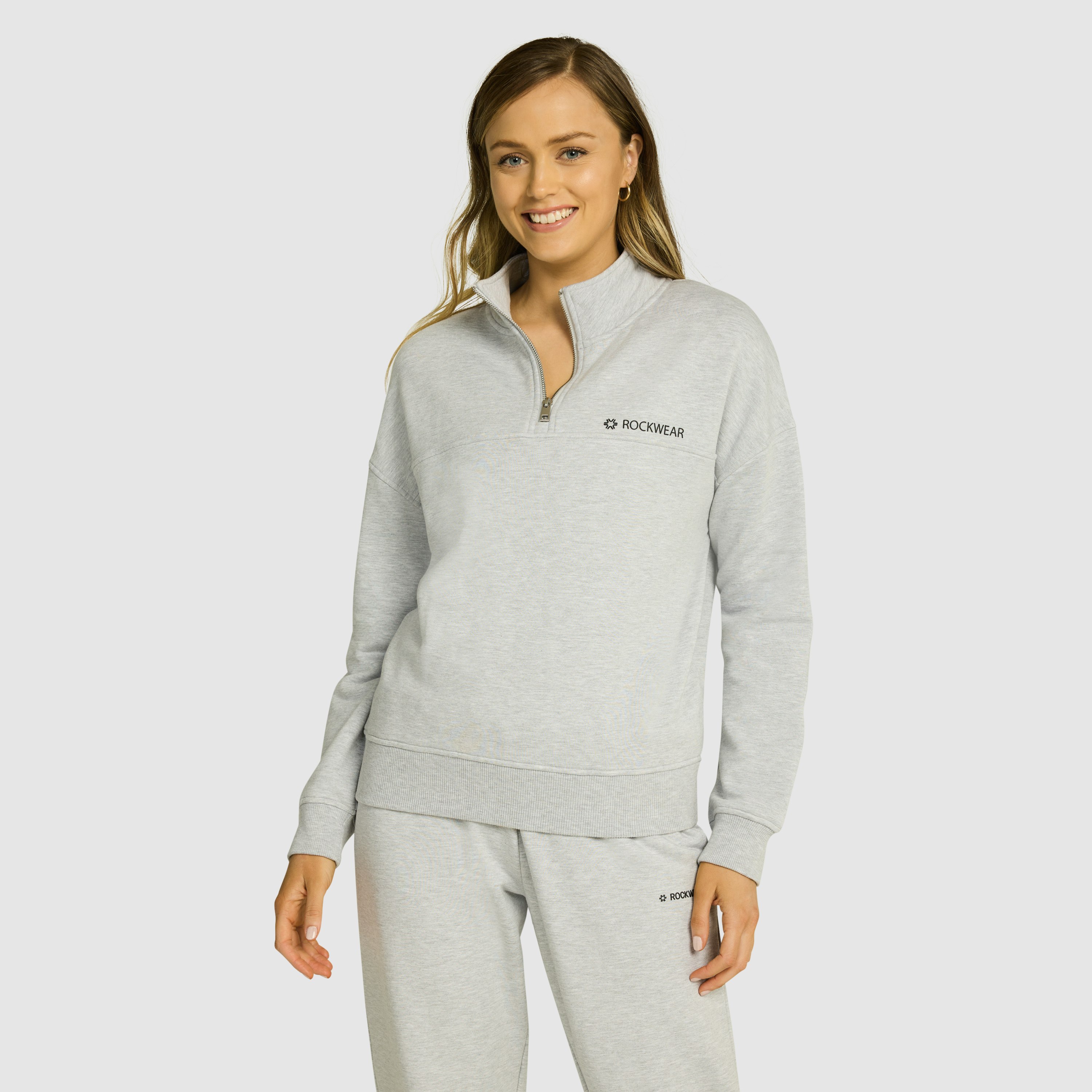 Light Grey Marle Legacy Fleece Half Zip Sweatshirt | Women's Tops ...