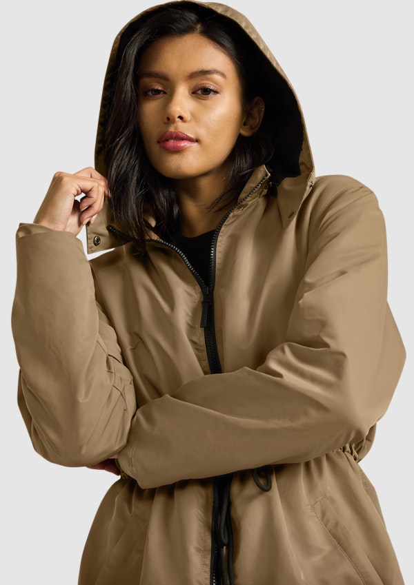 Taupe Fleece Lined Anorak Women s Tops Rockwear AU