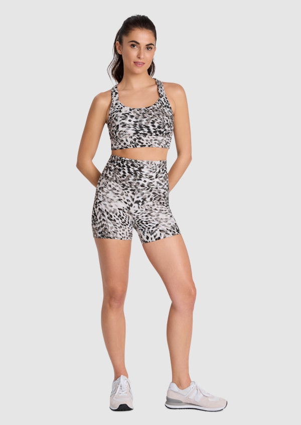 Printed Pocket Mid Thigh Bike Shorts