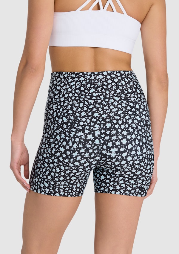 Printed Pocket Mid Thigh Bike Shorts