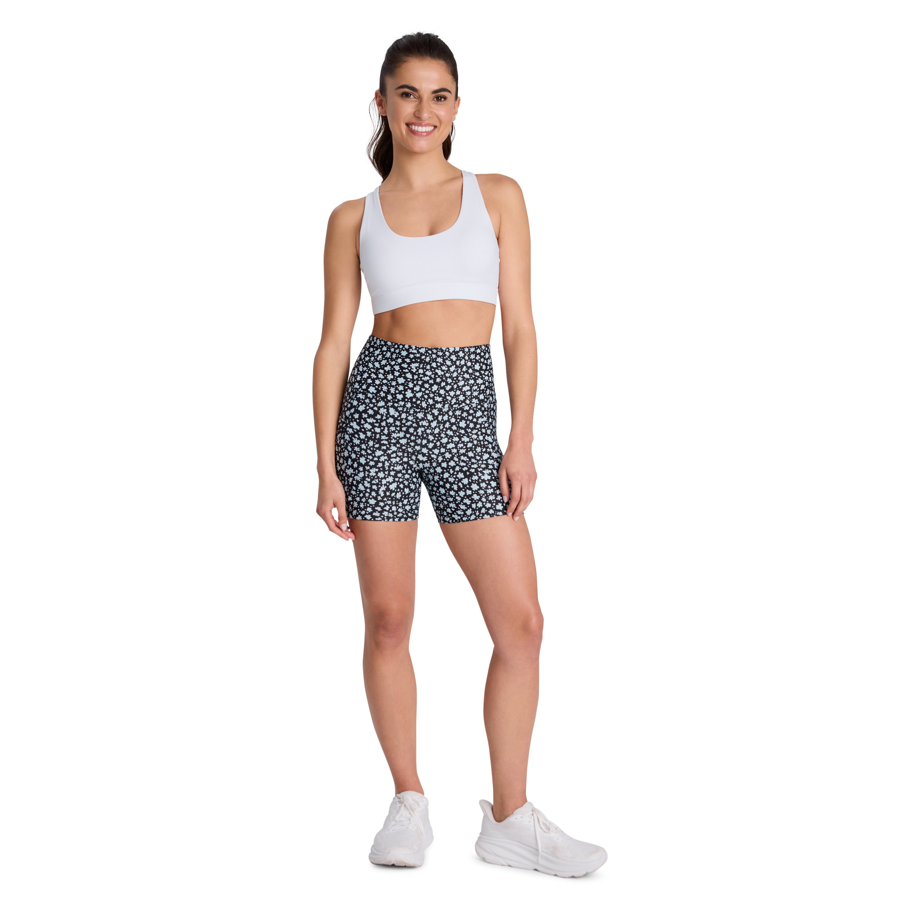 Printed Pocket Mid Thigh Bike Shorts