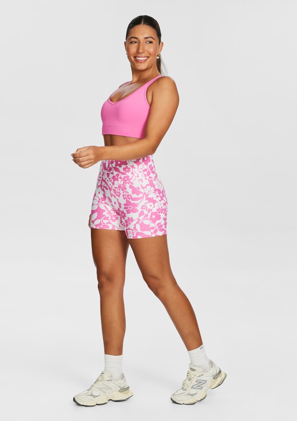 Printed Pocket Mid Thigh Bike Shorts