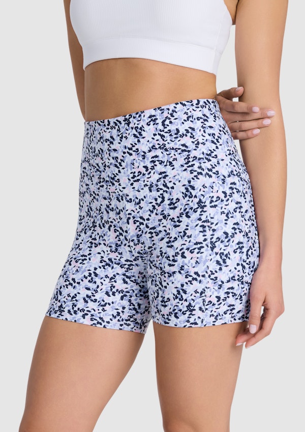Printed Pocket Mid Thigh Bike Shorts
