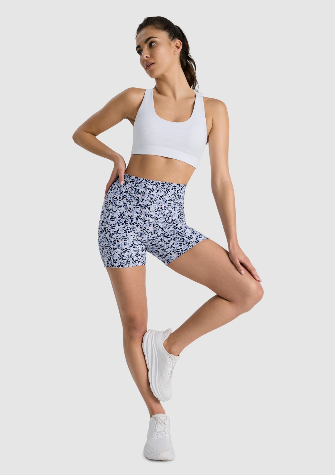 Printed Pocket Mid Thigh Bike Shorts