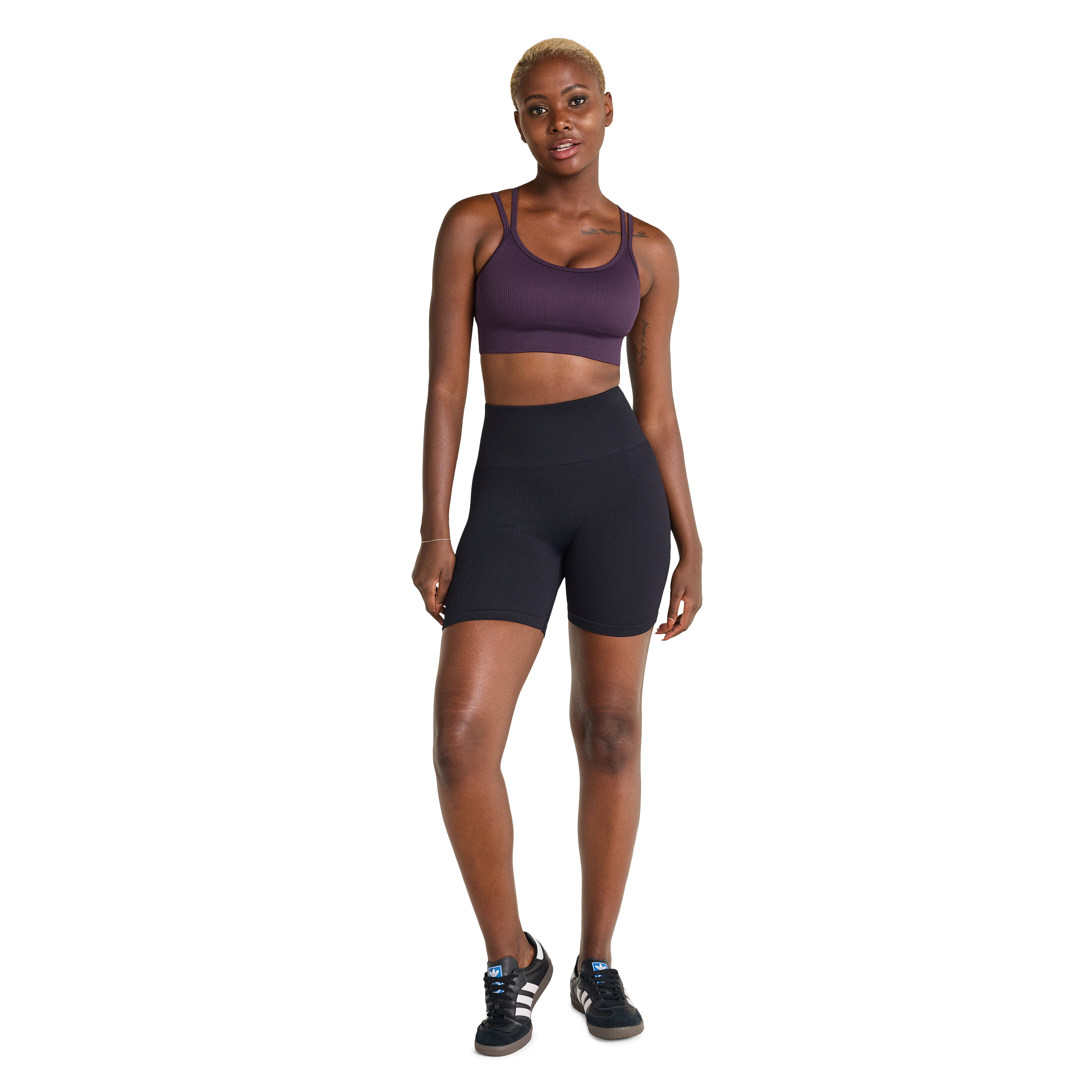 Seamless Rib Mid Thigh Bike Shorts