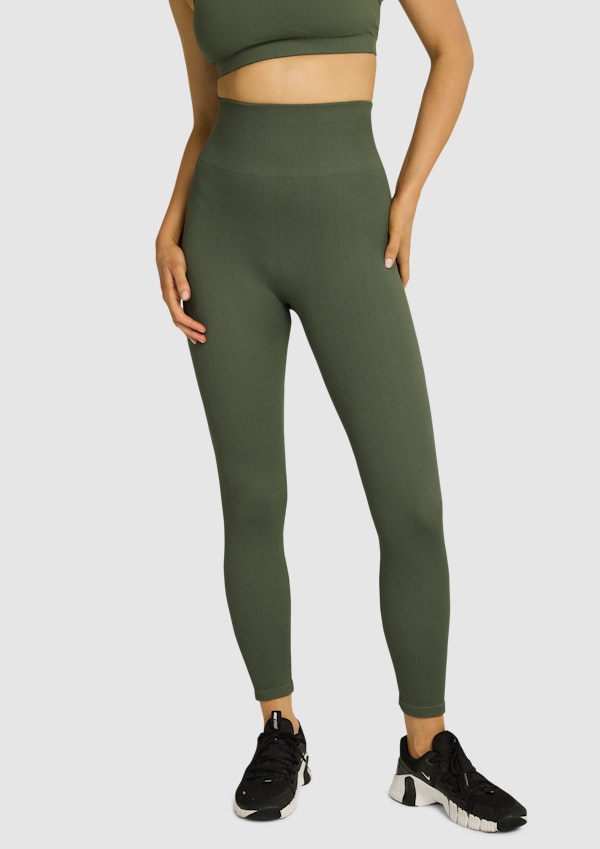 Khaki Sculpt Luxe Super High Waist Gym Legging  Gym leggings, Outfits with  leggings, Green workout clothes