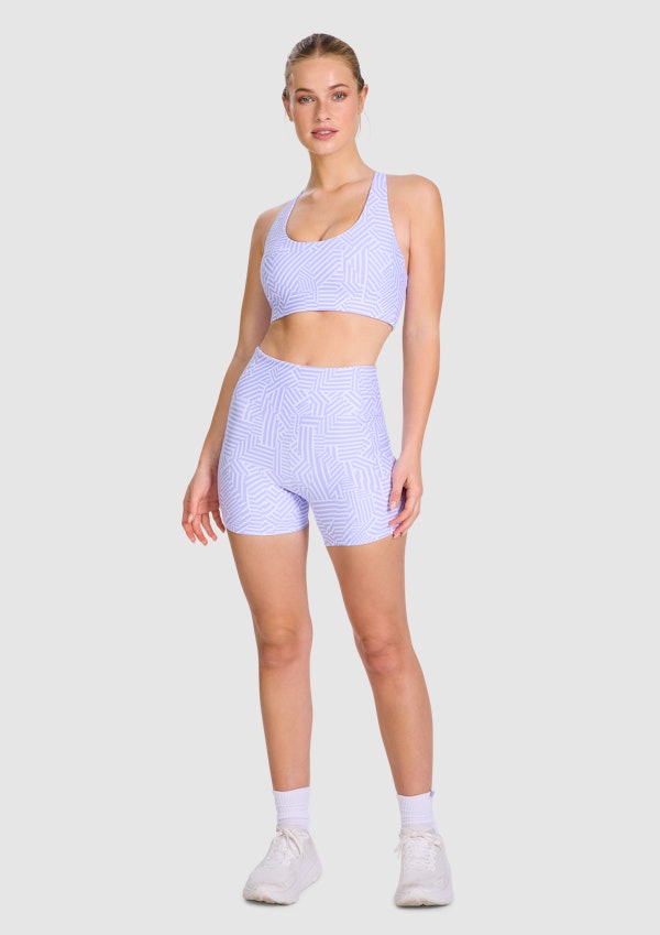 Printed Pocket Mid Thigh Bike Shorts