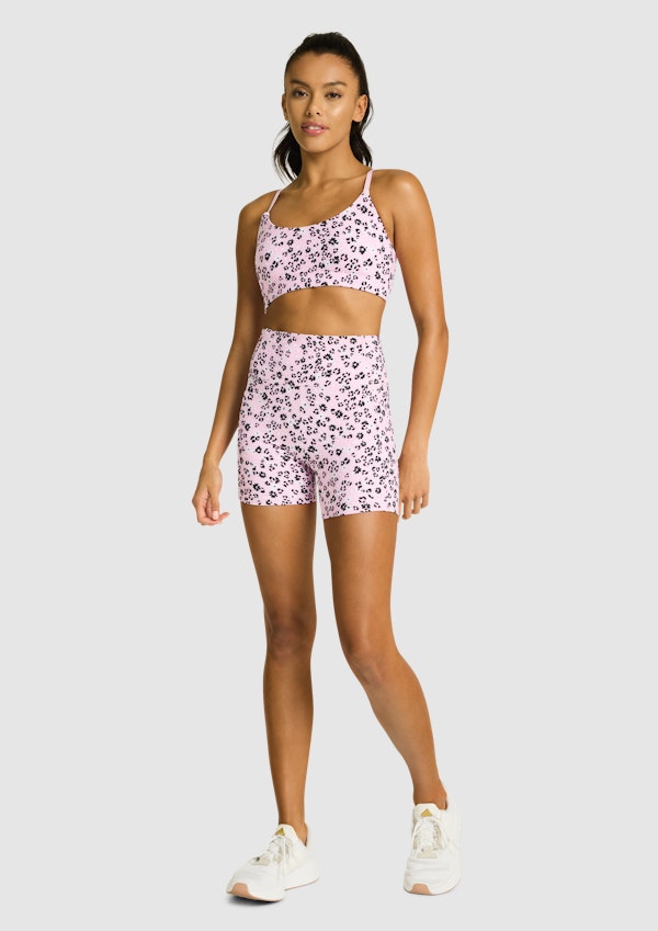 Printed Pocket Mid Thigh Bike Shorts