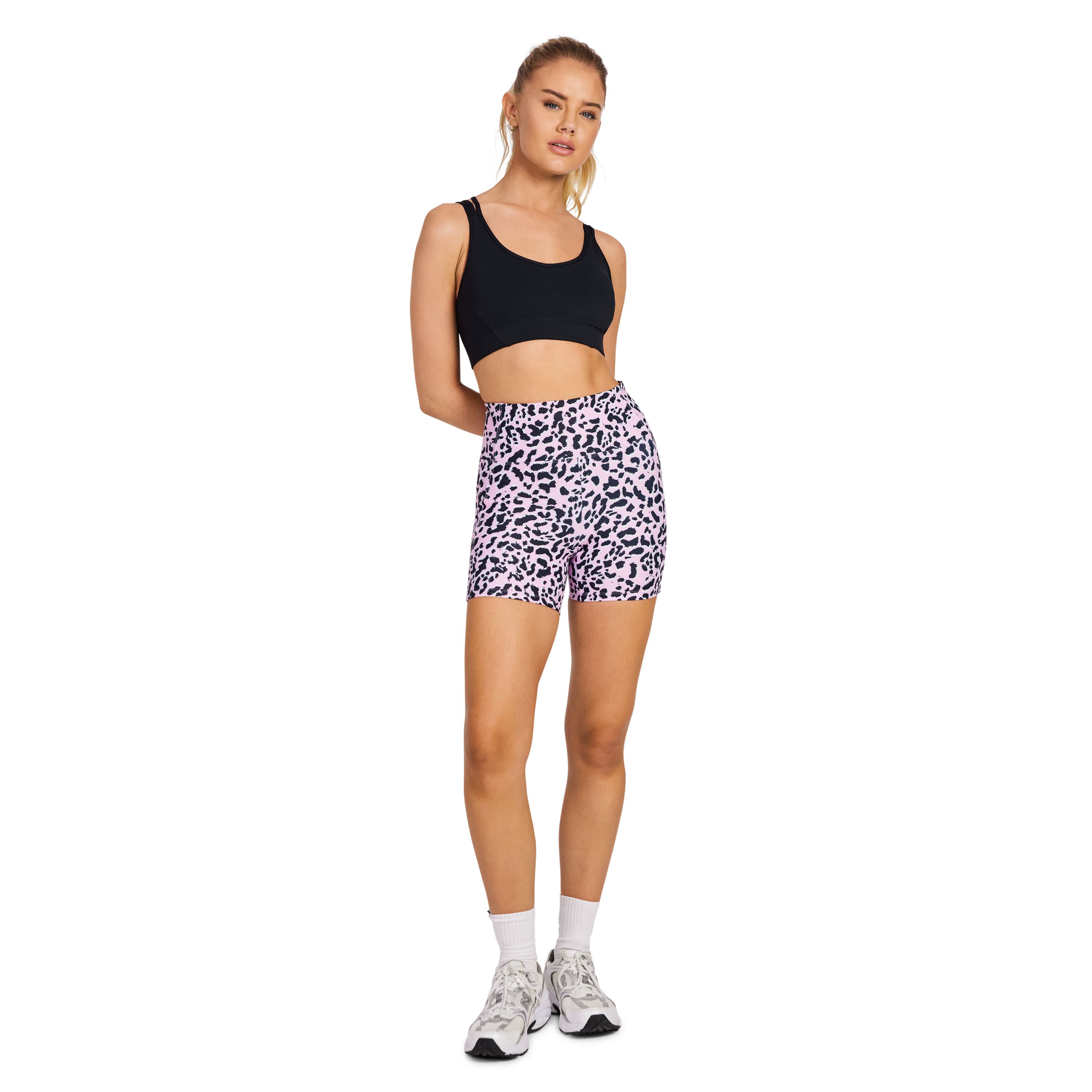 Printed Pocket Mid Thigh Bike Shorts