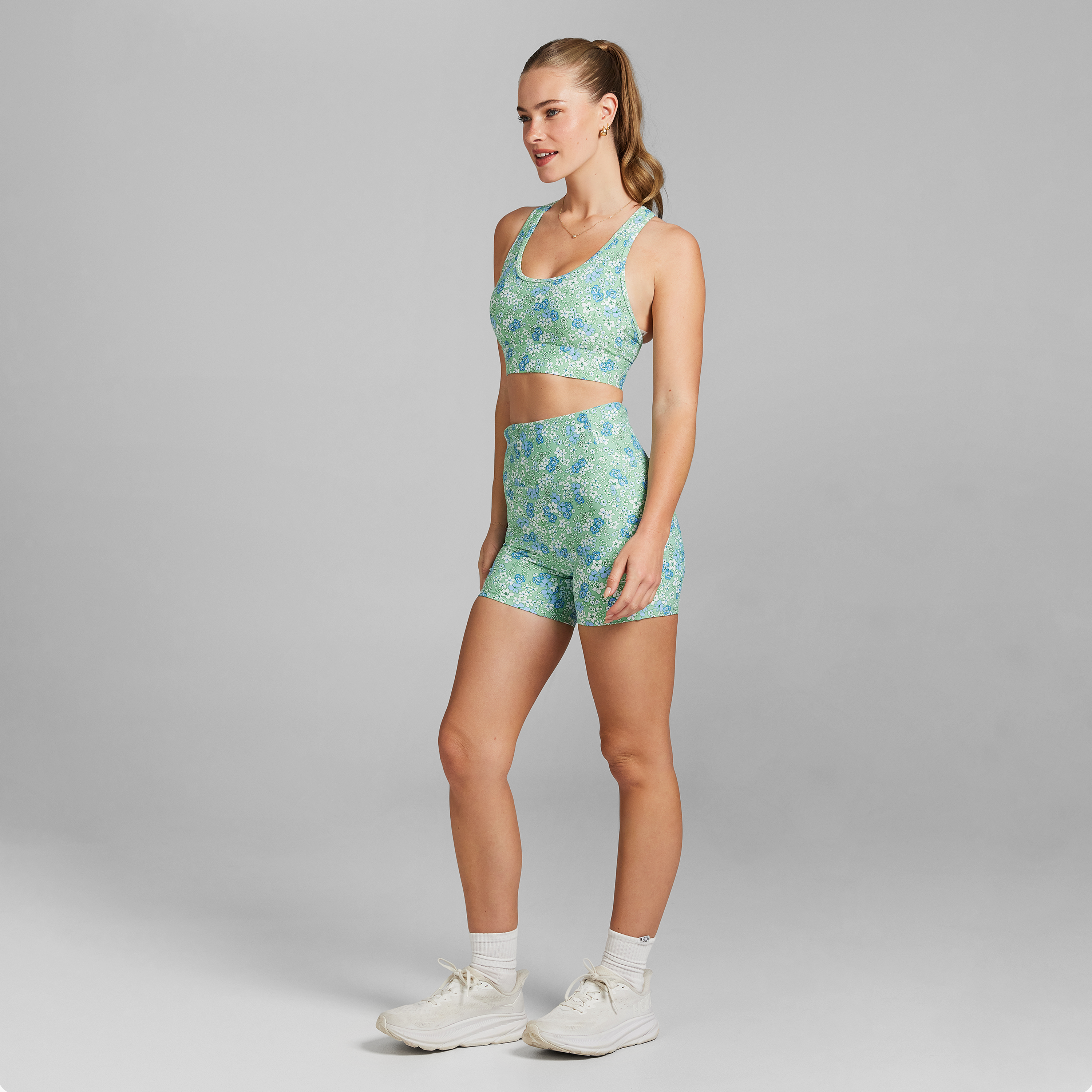 Printed Pocket Mid Thigh Bike Shorts