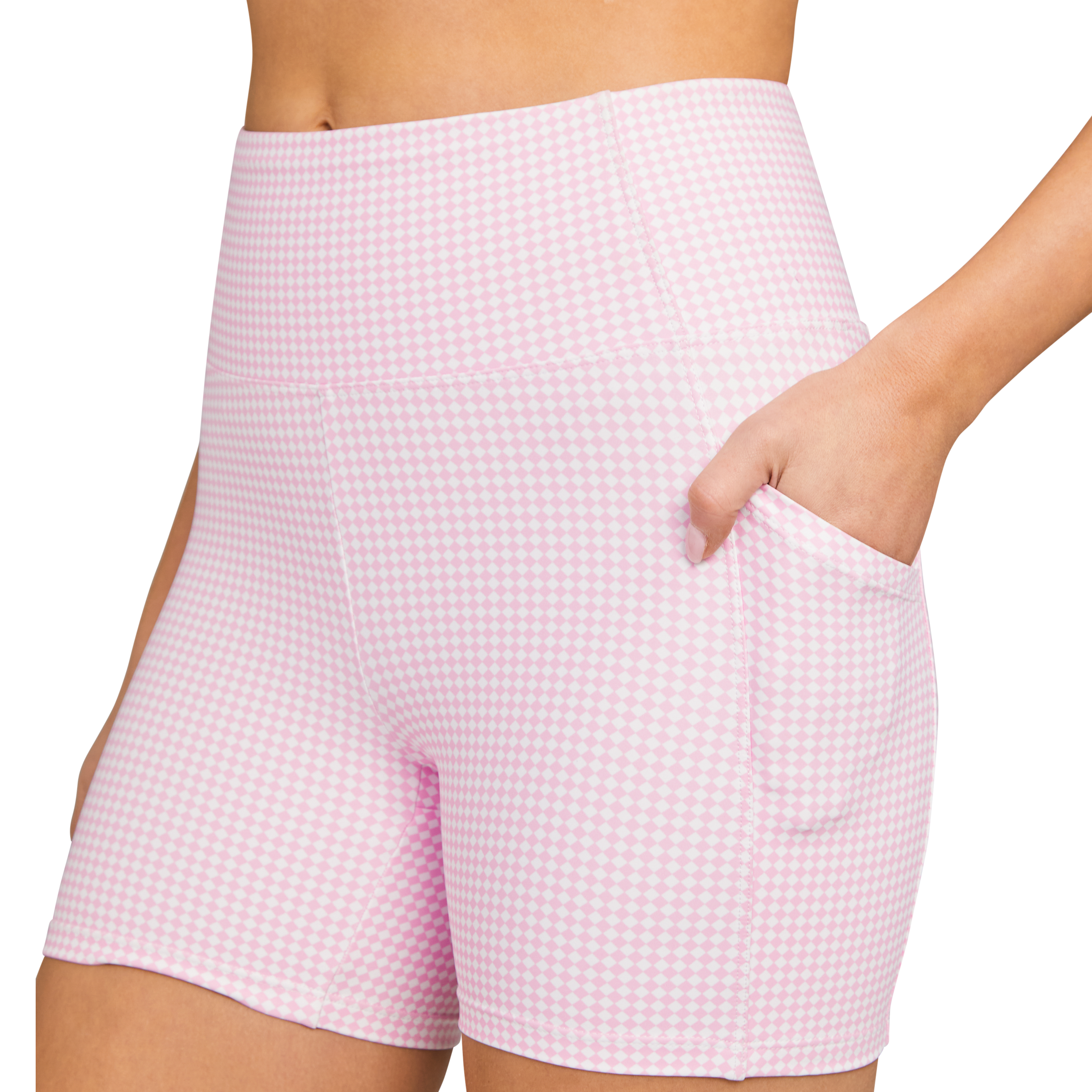 Printed Pocket Mid Thigh Bike Shorts